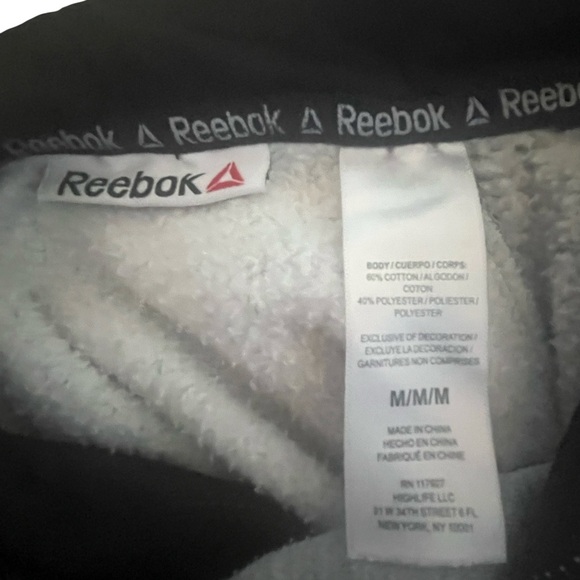 Reebok Men's Hoodie in Gray and Black. Size: Medium. Good Condition. - Picture 4 of 5